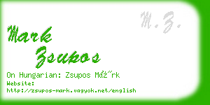 mark zsupos business card